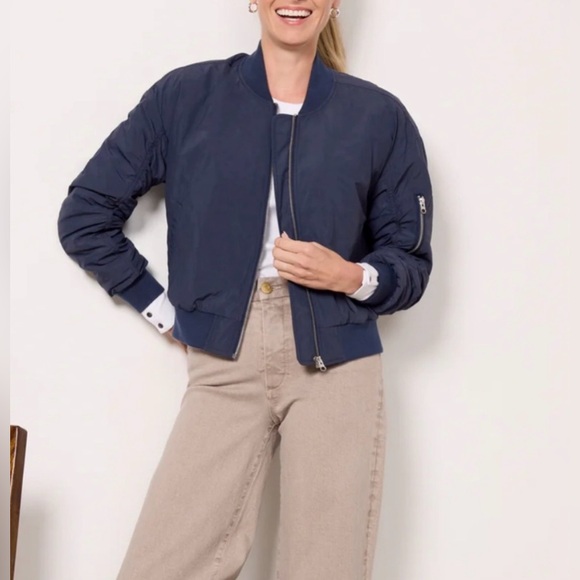 Evereve Navy Bomber Jacket - Picture 3 of 8